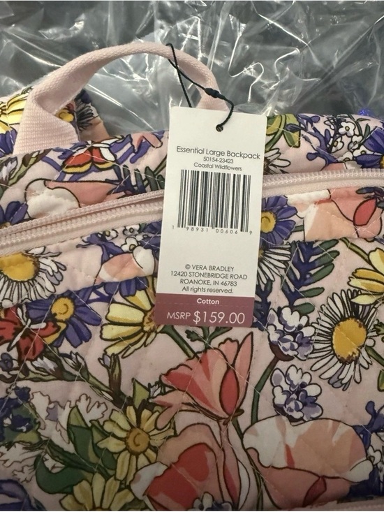 Vera Bradley Floral Backpack in Pink, Yellow, Purple